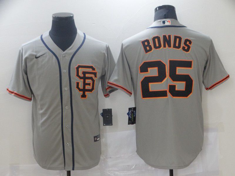 Men San Francisco Giants 25 Bonds Grey Game Nike 2021 MLB Jerseys